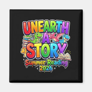 Summer Reading Unearth A Story Dinosaur Books 2026 Magnet
