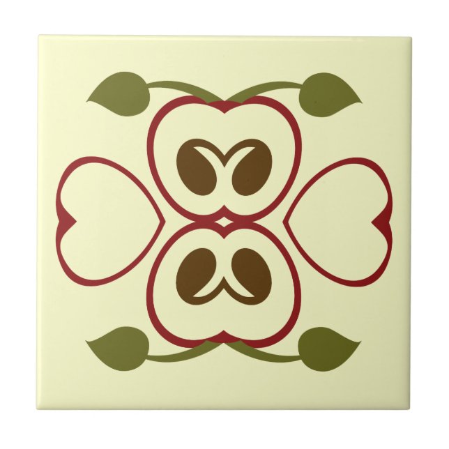 Summer Red Apple Slice Tile (Front)