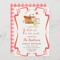 Summer red Fun Picnic in the park family reunion 