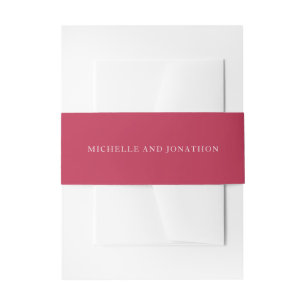 summer red magenta Calligraphy the Wedding Invitation Belly Band
