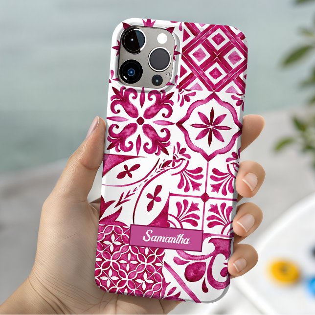 Summer Red Majolica Sicilian Tile Pattern Case-Mate iPhone Case (Creator Uploaded)