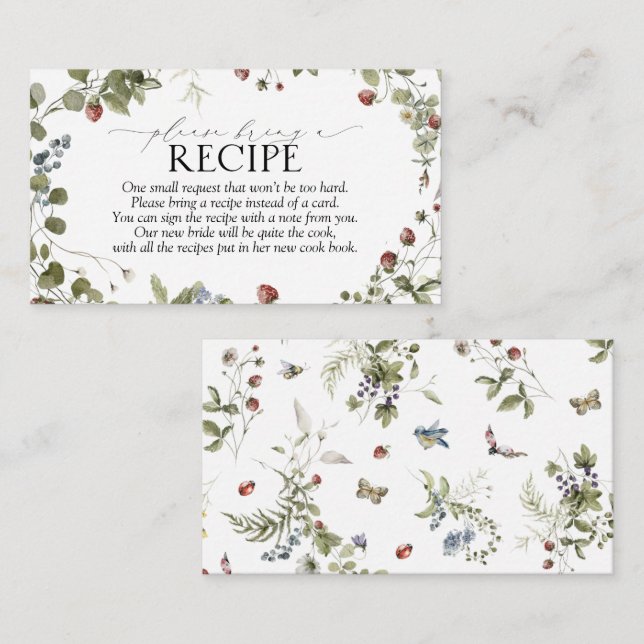 Summer Red Please Bring A Recipe Enclosure Card (Front/Back)