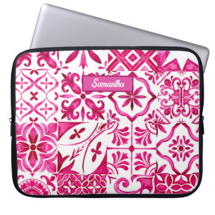 Summer Red Sicilian Majolica Mediterranean Tile Laptop Sleeve