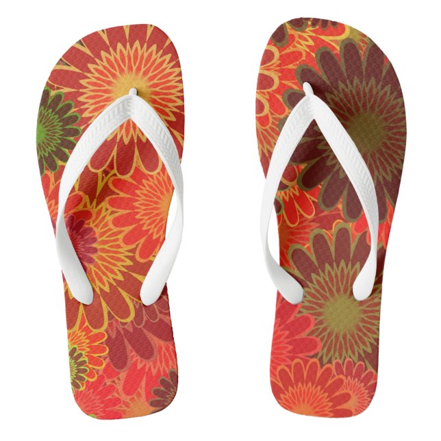 Summer Red Sunflowers Jandals (Footbed)