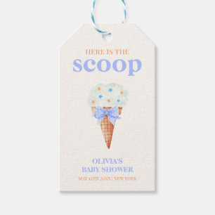 Summer Retro Bow Star Ice Cream Baby Shower Gift Tags