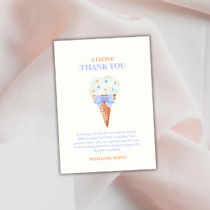 Summer Retro Bow Star Ice Cream Baby Shower Thank You Card