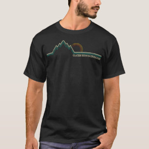 Summer Retro Glacier National Park Montana T-Shirt