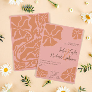 Summer Retro Groovy Colourful Floral Daisy Hippie Invitation
