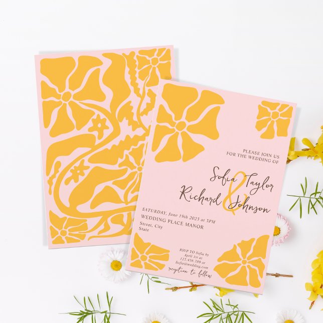 Summer Retro Groovy Colourful Floral Daisy Hippie Invitation (Creator Uploaded)