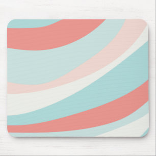Summer retro print home decor teal and coral mouse pad