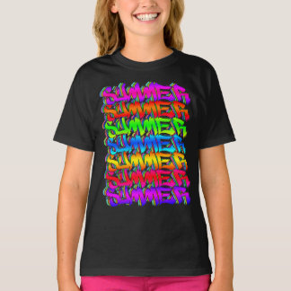 SUMMER-Retro Vintage Graffiti Colorful Summer T-Shirt