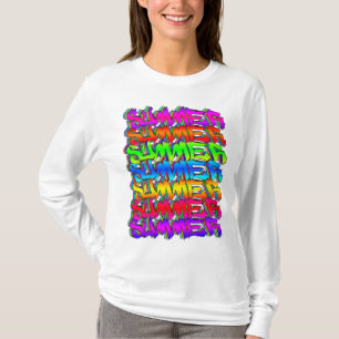 SUMMER-Retro Vintage Graffiti Colourful Summer T-Shirt