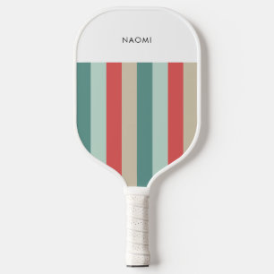 Summer Retro Vintage Vibe Vertical Stripes Custom Pickleball Paddle