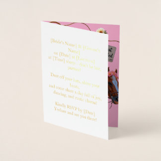 Summer Ride to Forever – Cowgirl Wedding Bliss" Foil Card