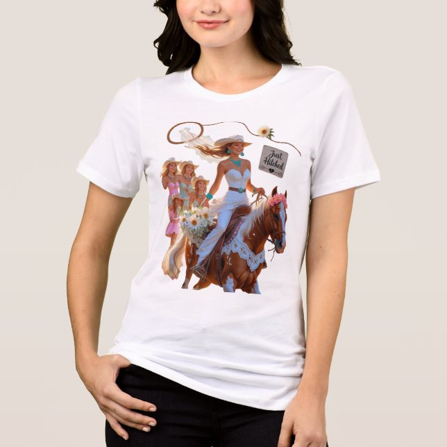 Summer Ride to Forever – Cowgirl Wedding Bliss Tri-Blend Shirt (Front)