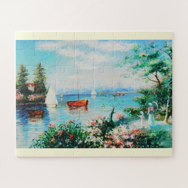 Summer river scene jigsaw puzzle (Horizontal)