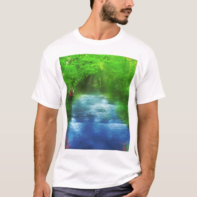 Summer River Walk Hiker T-Shirt (Front)