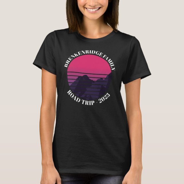 Summer Road Trip Mountain Retro Adventure Custom T-Shirt (Front)