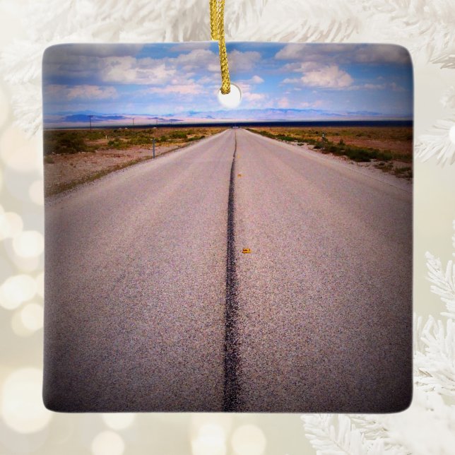 Summer Road Trip Vacation Two-Sided Photo Ceramic Ornament (Summer Road Trip Vacation Two-Sided Photo Ceramic Ornament)