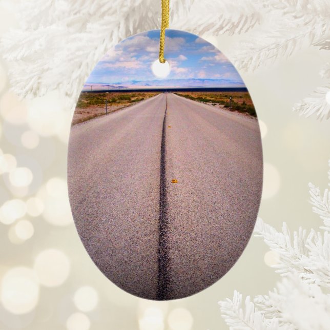 Summer Road Trip Vacation Two-Sided Photo Ceramic Tree Decoration (Summer Road Trip Vacation Two-Sided Photo Ceramic Ornament)