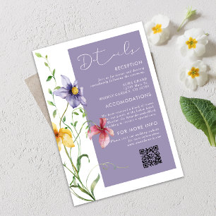 Summer Romantic Floral Meadow Stylish Wedding Enclosure Card