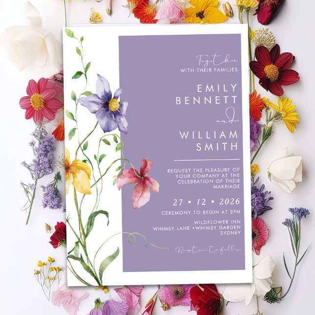 Summer Romantic Floral Meadow Stylish Wedding Invitation (Creator Uploaded)