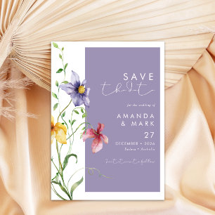 Summer Romantic Floral Meadow Stylish Wedding Invitation