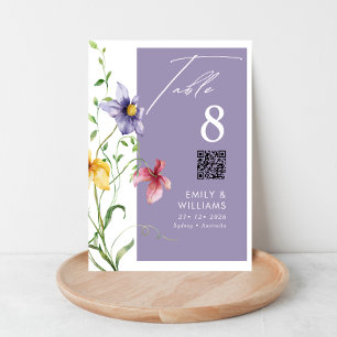 Summer Romantic Floral Meadow Stylish Wedding Table Number