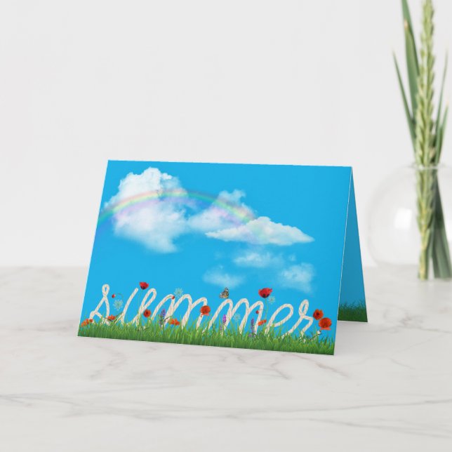 summer rope design with poppies card (Front)