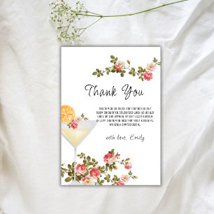 Summer Rose Brunch Bubbly Champagne Baby Shower Thank You Card