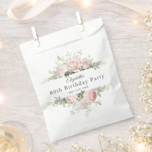 Summer Rose Garden 80th Birthday Party Favour Bags