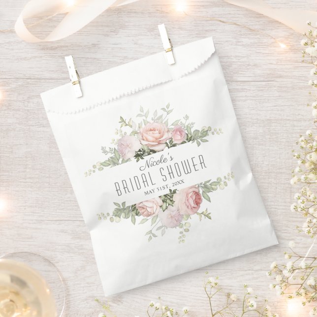 Summer Rose Garden Bridal Shower Favour Bags (Clipped)