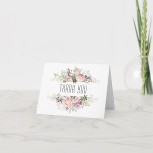 Summer Rose Garden Floral Thank You Card