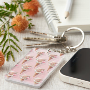 Summer Rose Ice Cream Key Ring
