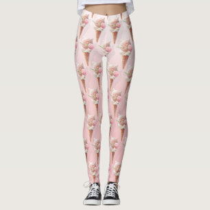 Summer Rose Ice Cream Leggings
