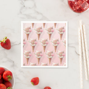 Summer Rose Ice Cream Napkin