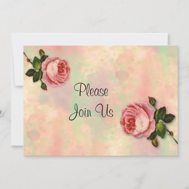 Summer Rose Wedding Invitation (Front)