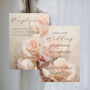 Summer Roses Elegant Wedding  Invitation