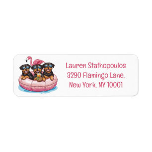 Summer Rottweiler Dogs Flamingo Pool Tube