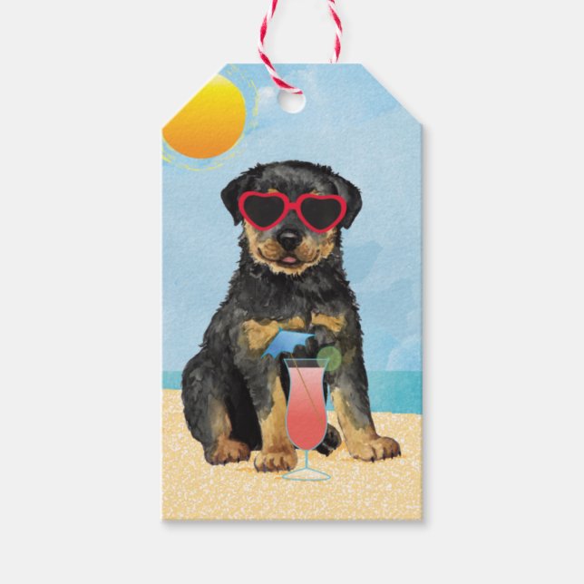 Summer Rottweiler Gift Tags (Front)
