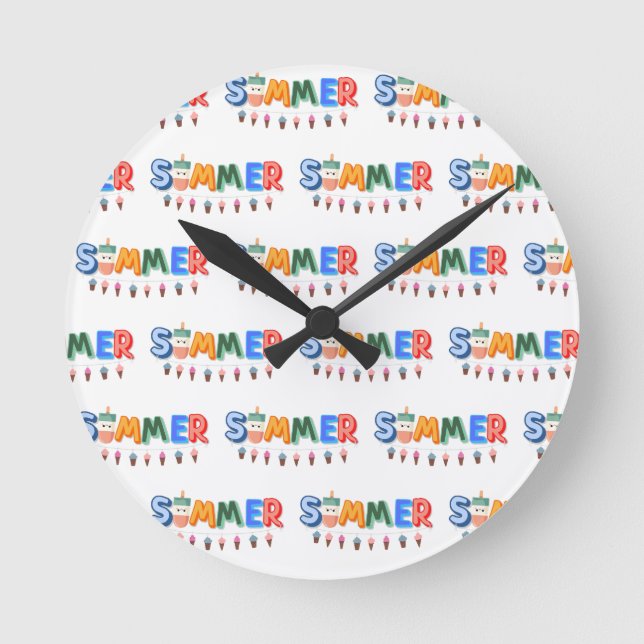 summer round clock (Front)