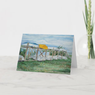 Summer Rowboats Watercolor Card