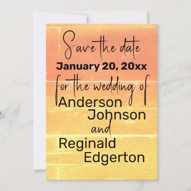 Summer Rustic Casual Wedding Save the Date Invitation (Front)