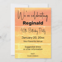 Summer Rustic Casual Yellow Peach Birthday Party