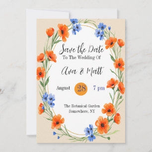Summer’s Embrace Wildflower Save the Date Invitation