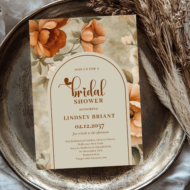 Summer Sage Terracotta Bridal Shower Invitation (Summer Sage Terracotta Bridal Shower Invitation)