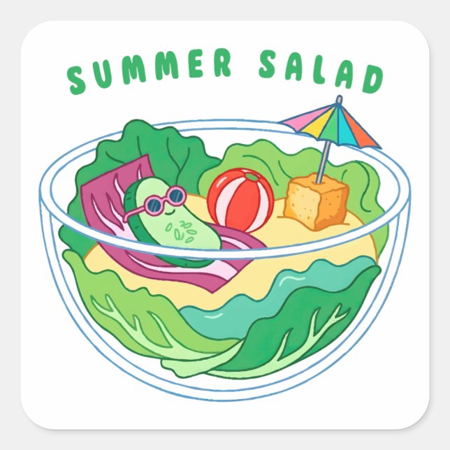 Summer Salad Square Sticker (Front)