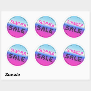 Summer Sale Gradient Holographic Style Sticker Set