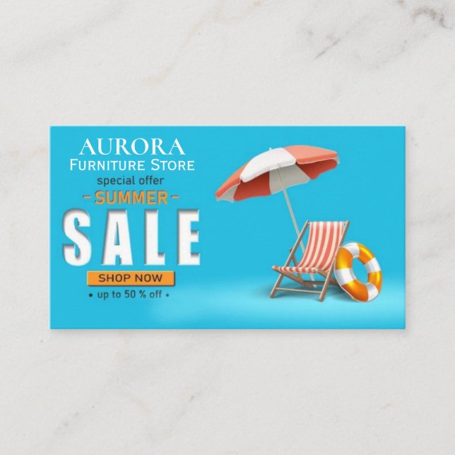 Summer Sale Special Offer Business Card (Front)