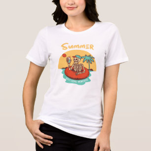 Summer Salt Licked Memories Retro Beach Skeleton Tri-Blend Shirt